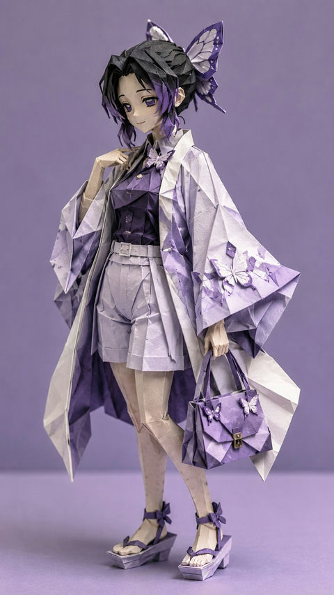 精致动漫女角色折纸雕塑摄影