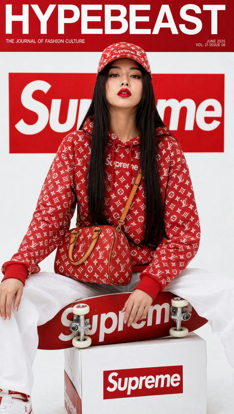 潮流奢华韩裔女性 Supreme LV 杂志封面